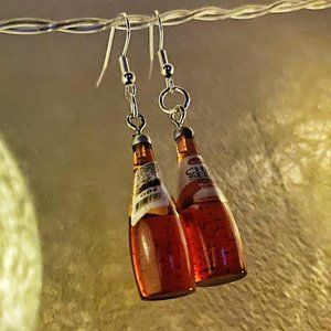Homemade soda bottle earrings